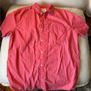 American Eagle Outfitters Men's Salmon Pink Button Down Shirt
